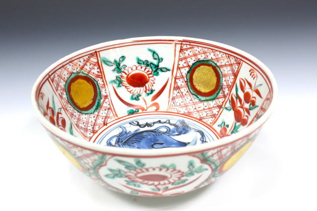 柳瀬美術店 / 荒川豊蔵「赤絵玉取獅子鉢」共箱[ARAKAWA Toyozo]Bowl