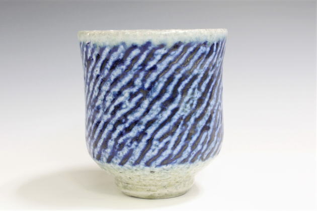 柳瀬美術店 / 島岡達三「塩釉湯呑」共箱[SHIMAOKA Tatsuzo]Tea cup
