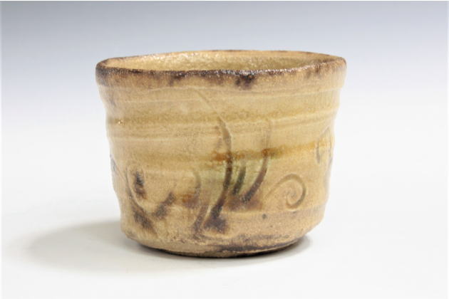 各務周海「黄瀬戸ぐい呑-３」共箱[KAGAMI Shukai]Sake cup