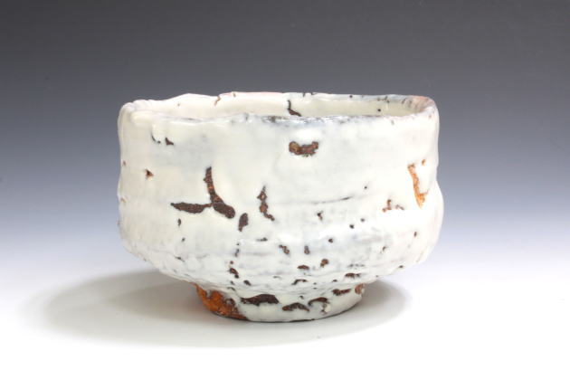 柳瀬美術店 / 宇田川抱青「白萩茶盌」共箱[UDAGAWA Hosei]Tea bowl