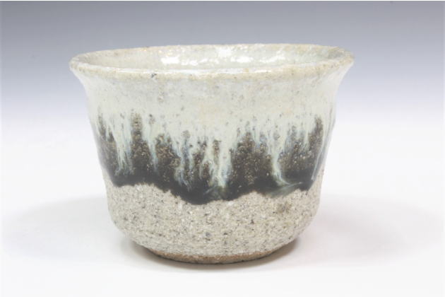 柳瀬美術店 / 西岡小十「朝鮮唐津ぐい呑-7」共箱[NISHIOKA Koju]Sake cup