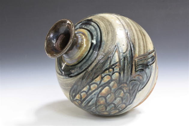 柳瀬美術店 / 金城次郎「丸壷」共箱[KINJO Jiro]Pot