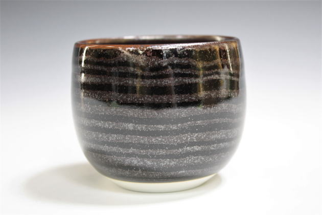 柳瀬美術店 青木龍山 天目渚湯呑 共箱 Aoki Ryuzan Tea Cup